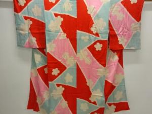 アンティーク　錦紗花模様長襦袢